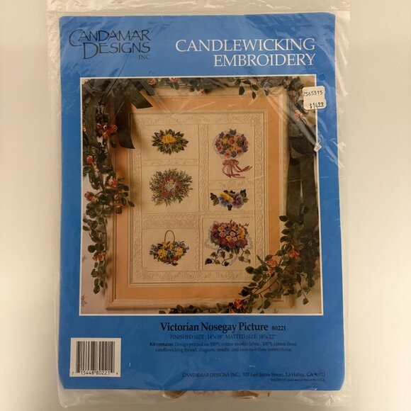 Candamar Designs Victorian Nosegay Picture Candlewicking Embroidery Kit 80221 - Picture 1 of 5